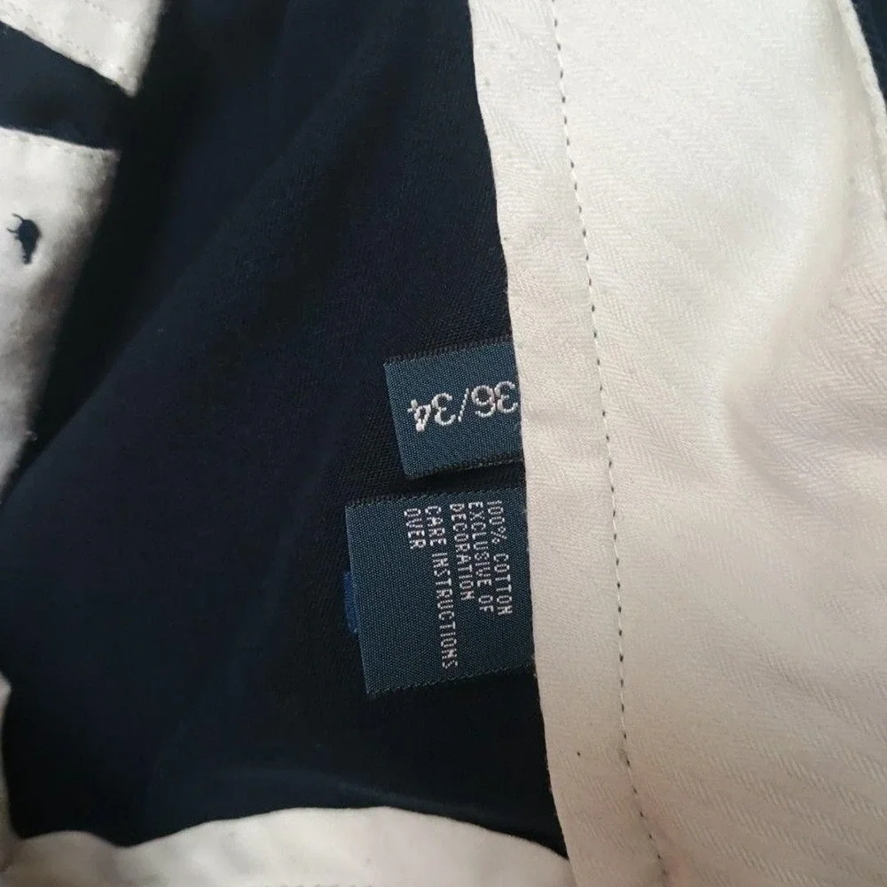 Polo Ralph Lauren Pants Men 36x34 Blue Pleated Ethan Chino Classic Logo School